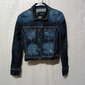 Sneak Peek Denim Jacket Blue Washed Studded Size Small